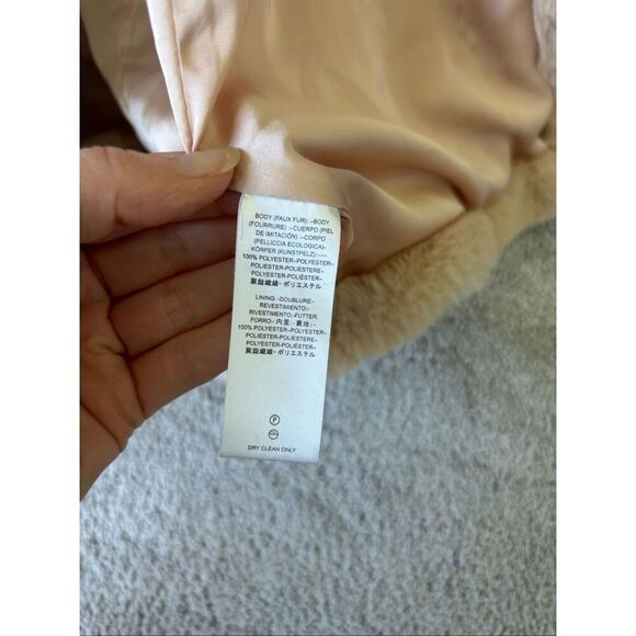 NWOT Free People Kate Faux Fur Double Breasted Teddy Coat Apricot Sz Sm $168 - Picture 6 of 8